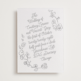 "Note" - Letterpress Wedding Invitations in Gravel by Baumbirdy - Front