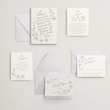 "Note" - Letterpress Wedding Invitations in Gravel by Baumbirdy - Invitation Suite