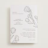 "Bouvardia" - Letterpress Wedding Invitations in Graphite by Deynaaz Daraei - Front