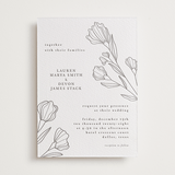 "Bouvardia" - Letterpress Wedding Invitations in Graphite by Deynaaz Daraei - Front