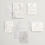 "Bouvardia" - Letterpress Wedding Invitations in Graphite by Deynaaz Daraei - Invitation Suite