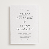 "Magnolia" - Letterpress Wedding Invitations in Pewter by Eric Clegg - Front