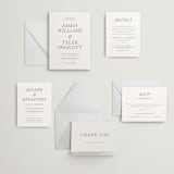 "Magnolia" - Letterpress Wedding Invitations in Pewter by Eric Clegg - Invitation Suite