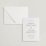 "Magnolia" - Letterpress Wedding Invitations in Pewter by Eric Clegg - Invitation with Envelope