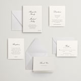 "Finely" - Letterpress Wedding Invitations in Soft Black by Ani Somi - Invitation Suite