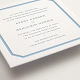 "Danbury" - Letterpress Wedding Invitations in Sky Blue by Megan Davis - Detail