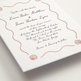 "Ocean Love" - Letterpress Wedding Invitations in Peach by Alston Foster - Detail