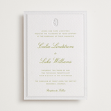 "Calia " - Letterpress Wedding Invitations in Avocado by Ani Somi - Front