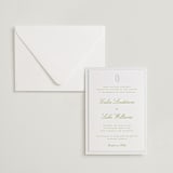 "Calia" - Letterpress Wedding Invitations in Avocado by Ani Somi - Invitation with Envelope