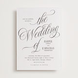"Mirin" - Letterpress Wedding Invitations in Soft Black by Kate Ahn - Front