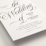 "Mirin" - Letterpress Wedding Invitations in Soft Black by Kate Ahn - Detail