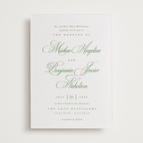 "Chic Script" - Letterpress Wedding Invitations in Cucumber by Kelly Schmidt - Front