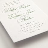 "Chic Script" - Letterpress Wedding Invitations in Cucumber by Kelly Schmidt - Detail