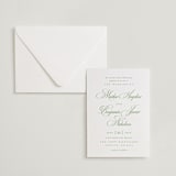 "Chic Script" - Letterpress Wedding Invitations in Cucumber by Kelly Schmidt - Invitation with Envelope