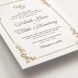 "Lake Como" - Letterpress Wedding Invitations in Faux Gold by Kate Ahn - Detail