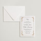 "Lake Como" - Letterpress Wedding Invitations in Faux Gold by Kate Ahn - Invitation with Envelope