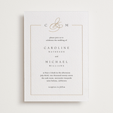 "Framed Monogram" - Letterpress Wedding Invitations in Faux Gold by Kelly Schmidt - Front