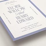 "Threaded" - Letterpress Wedding Invitations in Periwinkle by Pixel and Hank - Detail