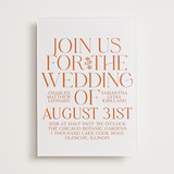"Floral Emblem" - Letterpress Wedding Invitations in Pumpkin by Baumbirdy - Front