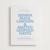 "Sienna" - Letterpress Wedding Invitations in Sky Blue by Ellen Schlegelmilch - Front