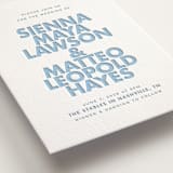 "Sienna" - Letterpress Wedding Invitations in Sky Blue by Ellen Schlegelmilch - Detail