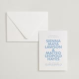 "Sienna" - Letterpress Wedding Invitations in Sky Blue by Ellen Schlegelmilch - Invitation with Envelope
