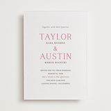 "In Love" - Letterpress Wedding Invitations in Azalea Pink by Vanessa Doyle - Front