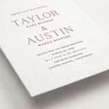 "In Love" - Letterpress Wedding Invitations in Azalea Pink by Vanessa Doyle - Detail