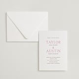 "In Love" - Letterpress Wedding Invitations in Azalea Pink by Vanessa Doyle - Invitation with Envelope