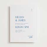"Clarity" - Letterpress Wedding Invitations in Sapphire by Heather Cairl - Front