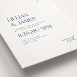"Clarity" - Letterpress Wedding Invitations in Sapphire by Heather Cairl - Detail