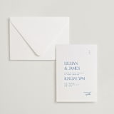 "Clarity" - Letterpress Wedding Invitations in Sapphire by Heather Cairl - Invitation with Envelope