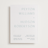 "Juniper" - Letterpress Wedding Invitations in Turquoise by Blustery August - Front