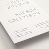 "Juniper" - Letterpress Wedding Invitations in Turquoise by Blustery August - Detail