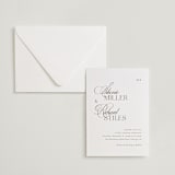 "Sibonie" - Letterpress Wedding Invitations in Coffee by Melanie Kosuge - Invitation with Envelope