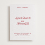 "Ritzy" - Letterpress Wedding Invitations in Scarlet by Nicoletta Savod - Front