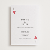 "Red Hearts" - Letterpress Wedding Invitations in Scarlet by Helena Vitto - Front