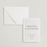 "Stripes" - Letterpress Wedding Invitations in Burnt Sienna by Kelly Watkins - Invitation with Envelope
