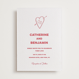 "Crazy Little Thing Called Love" - Letterpress Wedding Invitations in Scarlet by Helena Vitto - Front