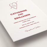 "Crazy Little Thing Called Love" - Letterpress Wedding Invitations in Scarlet by Helena Vitto - Detail