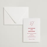 "Crazy Little Thing Called Love" - Letterpress Wedding Invitations in Scarlet by Helena Vitto - Invitation with Envelope