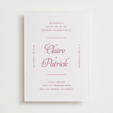 "Modernne" - Letterpress Wedding Invitations in Merlot by Carolyn MacLaren - Front