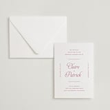 "Modernne" - Letterpress Wedding Invitations in Merlot by Carolyn MacLaren - Invitation with Envelope