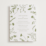 "Untied" - Letterpress Wedding Invitations in Pistachio by Erin Hodges - Front