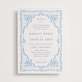 "Margot" - Letterpress Wedding Invitations in Sky Blue by Erin L. Wilson - Front