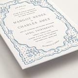 "Margot" - Letterpress Wedding Invitations in Sky Blue by Erin L. Wilson - Detail