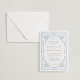 "Margot" - Letterpress Wedding Invitations in Sky Blue by Erin L. Wilson - Invitation with Envelope