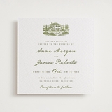 "Villa" - Letterpress Wedding Invitations in Pistachio by Maja Cunningham - Front