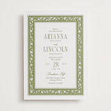 "Darcy" - Letterpress Wedding Invitations in Pistachio by Robert and Stella - Front