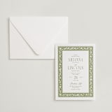"Darcy" - Letterpress Wedding Invitations in Pistachio by Robert and Stella - Invitation with Envelope